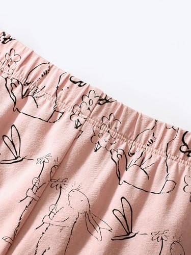 Image of HILEELANG Toddler Girl Easter Outfit Spring Summer Cotton Leggings Pants Tees Shirts Clothing Sets