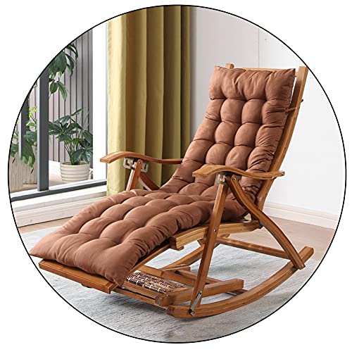 Fauteuil inclinable pliant de jardin en bambou avec coussin et dossier réglable