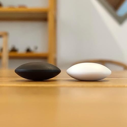 Miniatura 5 de Juego de piedra de cerámica convexa doble 361pcs con bolsa de piedra y tablero de ir, juego de mesa de 2 jugadores