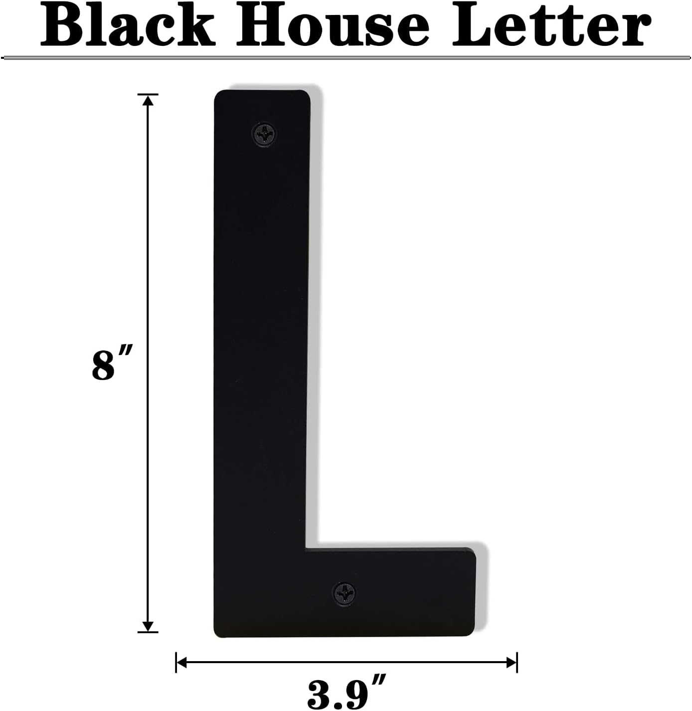 8" Floating Metal Letters, Large House Address Letter for Outside (L) image 2