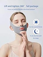Vista 2 de Máscara facial para dormir, mascarilla reutilizable en forma de V, máscara facial en forma de V y barbilla, máscara de elevación de línea en V