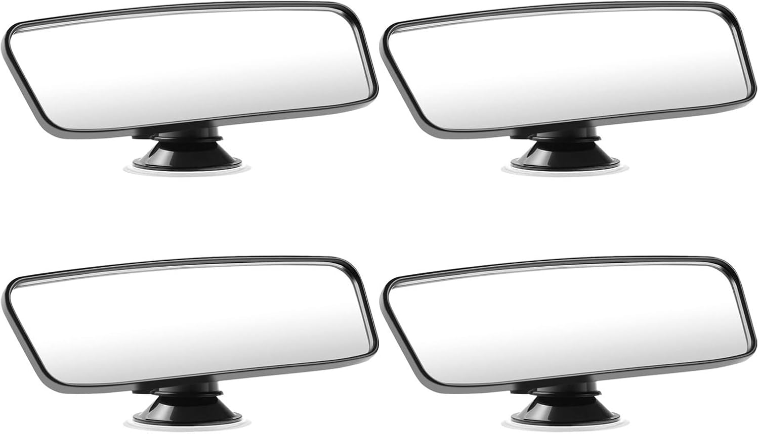 4pcs Adjustable Car Mirror for Rear Facing Backseat, Rectangular Wide Angle Suction Cup Rearview Mirror for Safety and Care