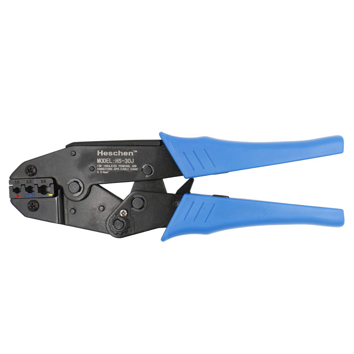 Image secondaire de Heschen Pince à sertir à cliquet, HS-30J, outils de sertissage isolés pour cosses de câble, utilisation pour 1-2,5-6 mm² (20-10