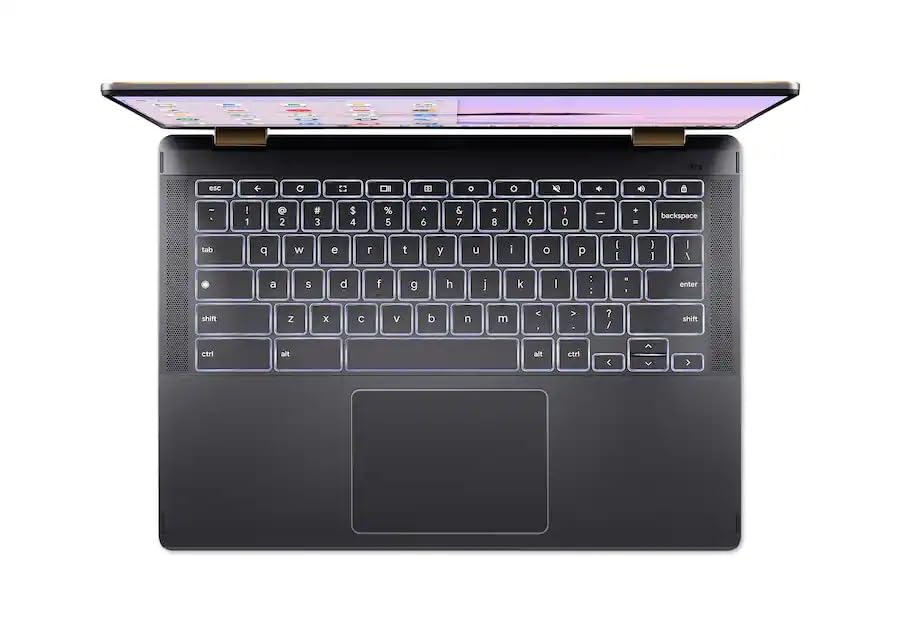 Image of acer Chromebook Plus Spin 714 2-in-1 Laptop with Google AI, 14 inch Touch WUXGA IPS, Intel Core Ultra 5 115U, (8GB LPDDR5 512GB SSD), Backlit KB Wi-Fi6E Chrome OS, Steel Gray, w /2TB USB Drive, W /GaLiMu