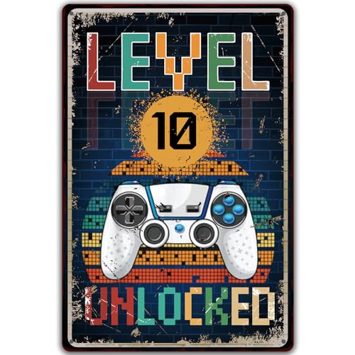 18 Geburtstag Deko Junge - Gaming Blechschild 20x30cm Retro Geschenk