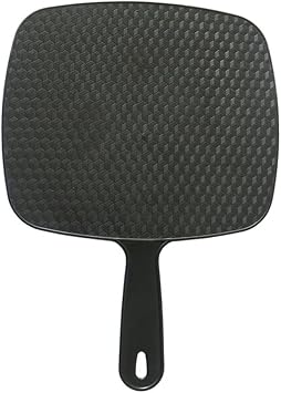 Handheld Salon Barber Mirror with Handle Large Black ABS for Home