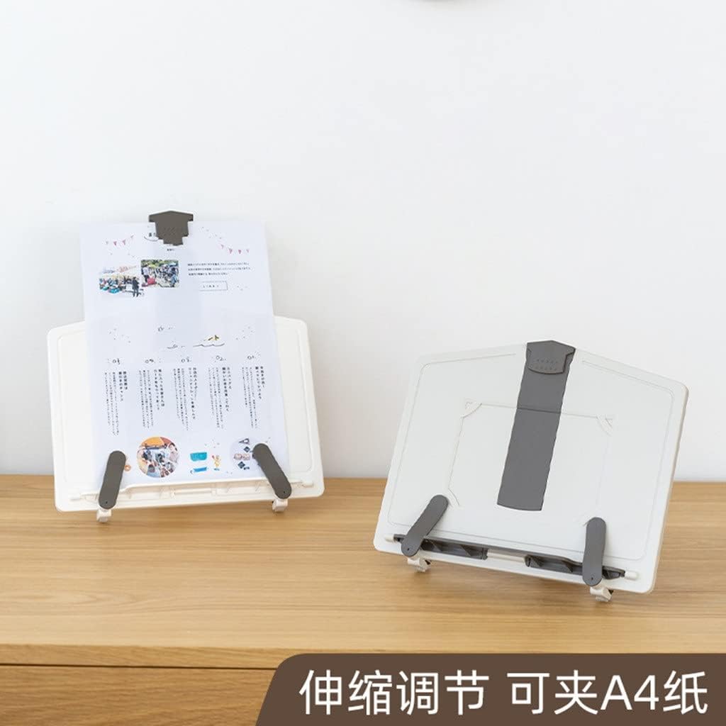 Portable Plastic Reading Book Holder Can Clip Document Shelf Bookstand Music Score Recipe Stand(Black)