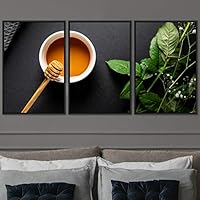 3 Piece Framed Canvas Wall Art Cup of Tea Canvas Prints Home Artwork Decoration for Living Room,Bedroom - 16