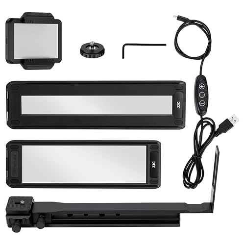 JJC Adaptateur de Numérisation de Film avec Tige Réglable et Lumière LED pour Convertir Un Film Négatif de 35 mm et Un Diapositive en JPEG Numérique, Adaptateur de Copie pour Canon Sony Nikon Macro