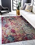 Rugs.com El Paso Collection Rug – 4' x 6' Multi Medium Rug Perfect for Living Rooms, Large Dining...