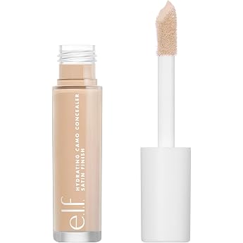e.l.f. Hydrating Camo Concealer Wrinkle-free and full cover Satinier finish Deck from Corrected and emphasized Medium Peach 0203 Fl Oz 6mL