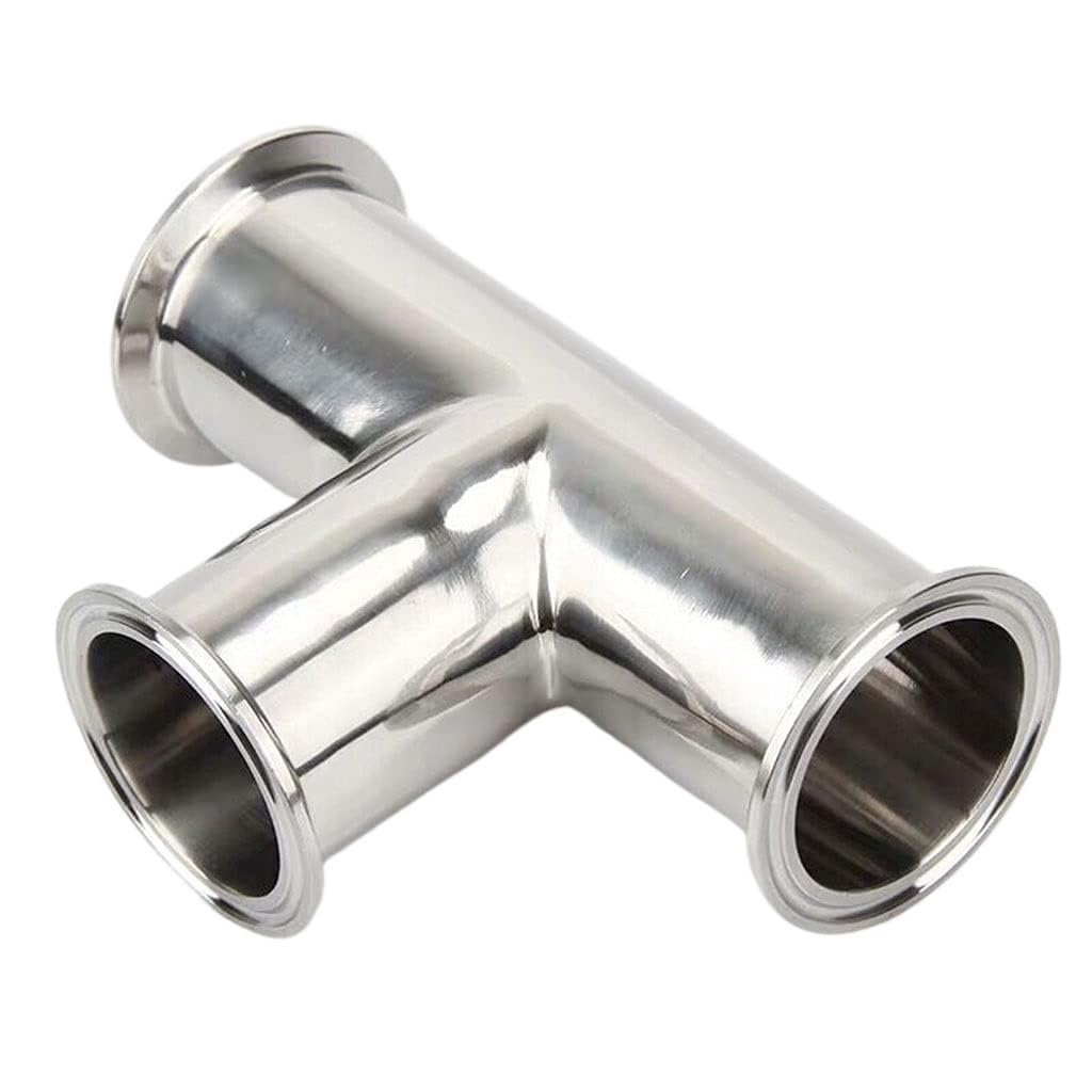 Rohrverschraubung， 1 Stück 3-Wege-T-Stück, 19 mm - 159 mm Außendurchmesser, 304 Edelstahl-Rohrverschraubung, 2 Zoll Tri-Clamp(32 mm)