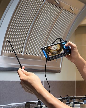 T TAKMLY Endoscope Camera with Light, Dual Lens 1080P Industrial Borescope with 8 LED Lights, 4.3'' Inspection Snake Cameras, 16.4FT Semi-Rigid Cable, IP67 Waterproof (Blue) - Image 7