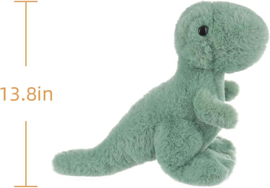 Apricot Lamb Toys Plush Green Dinosaur Stuffed Animal Soft Cuddly Perfect for Girls Boys (Medium, 14 Inches)
