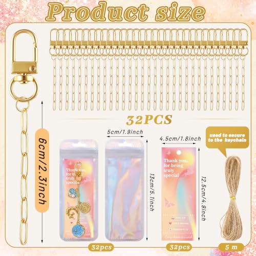 Image of Wurosi 32pcs Paperclip Keychain Making Kit,Key Ring Swivel Snap Hook Chains