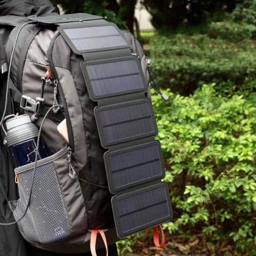 Cargador solar Lpitoy con panel solar plegable y puertos USB para teléfonos móviles en acampadas 6