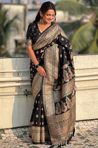 Image of SGF11 Women's Kanjivaram Pure Soft Silk Saree With Unstitched Blouse Piece