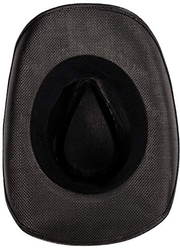 Queue Essentials Men & Women's Woven Straw Cowboy Cowgirl Hat Western Outback W/Wide Brim (Black American Flag) #TOP4