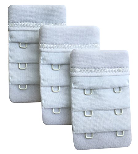 Chanie Women Pack of 3 Soft Comfortable 2 Hooks Bra Extender,6.1cm x 3.8cm