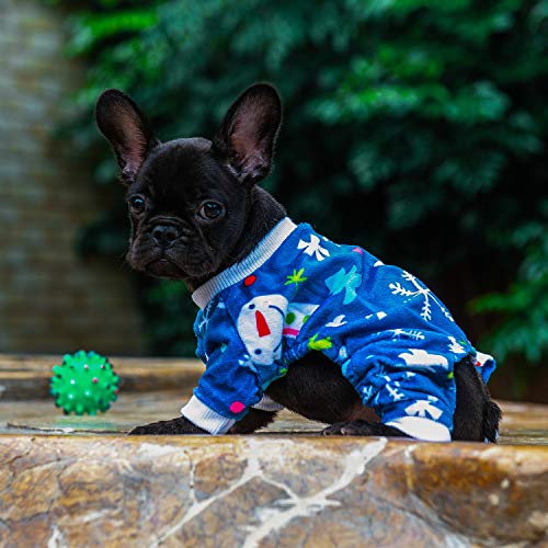 Image of CuteBone Soft & Stretchy Dog Christmas Pajamas - Cozy Pet Jammies Breathable Jumpsuit for Small Dogs - All-Season Comfy Outfit Easy-On Pullover Design - Keeps Pets Warm & Comfortable P85XS