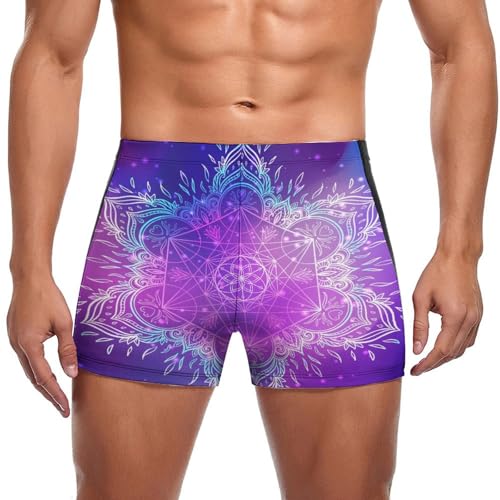 Maillot de bain boxer violet mandala pour vos vacances d'été
