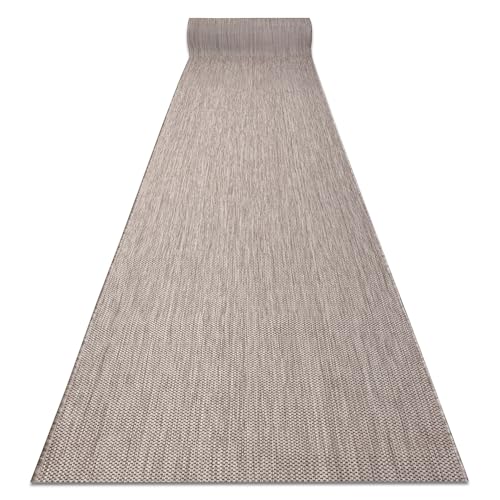 rugsx Alfombra de Pasillo SION Efecto sisal, Tejido Plano, Resistente y fácil de Limpiar, Interior Exterior, Cocina Entrada balcón terraza, Beige 80x140 cm