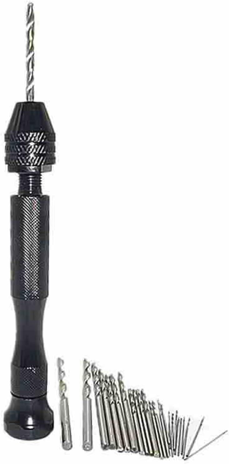 26 in 1 Manual Keyless Chuck Pin Vise Rotary Tool Micro Hand Drill Bits 0.5-3mm