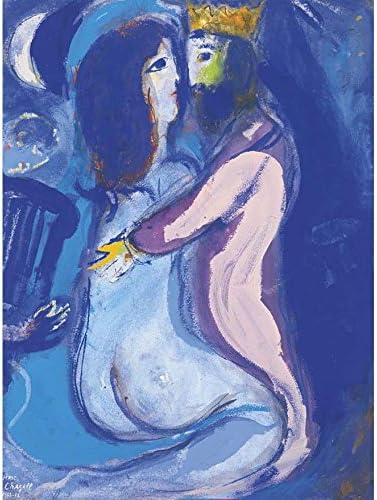 Tallenge Modern Masters Collection - LE ROI DAVID By Marc Chagall - A3 Size Rolled Poster