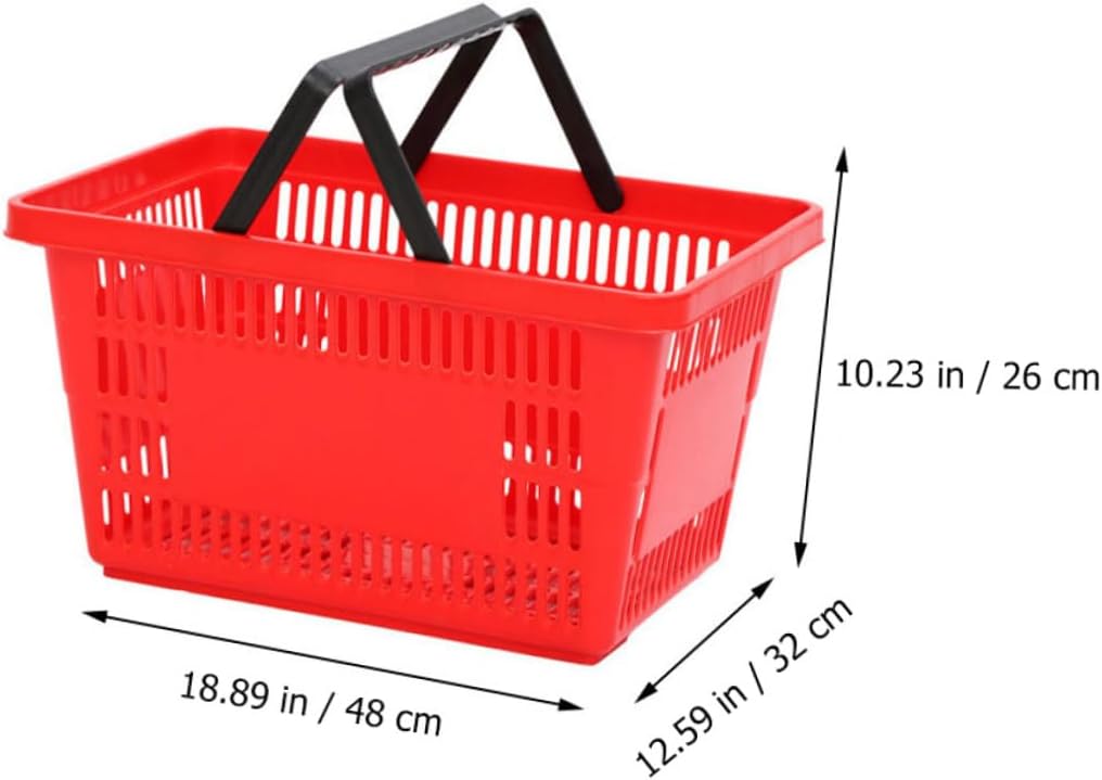 KOMBIUDA 1Pc Capacity Handheld Plastic Shopping Basket Sturdy and Lightweight Storage Container for Grocery and Household Use and Wear Resistant Design Easy to Carry