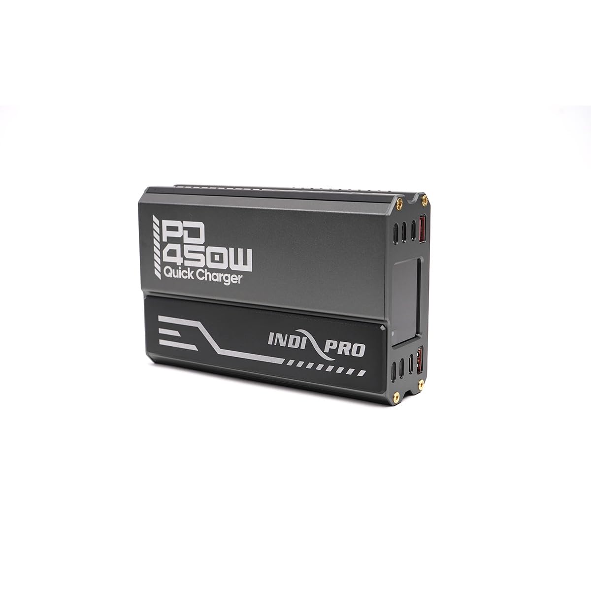 IndiPRO PD450Wh Intelligent Fast Charging Box w/Type C/A USB Outputs | Charge Multiple Video Components, Lights, and Mobile Devices simultaneously | Features OLED staus Screen