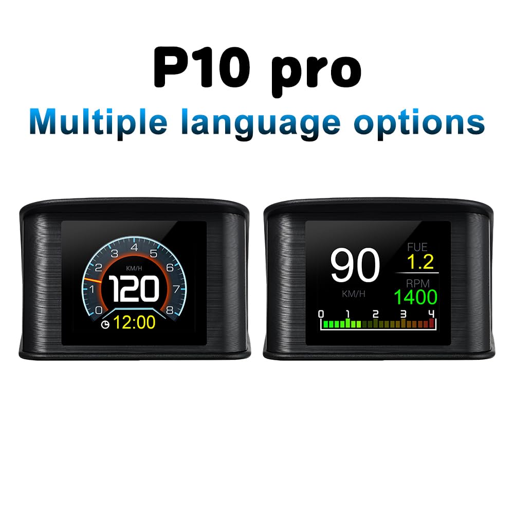 P10 PRO Auto OBD2 Head Up Display Digital Tachimetro Computer di Bordo Allarme Velocità Eccessiva Codice Errore Motore Accessori Elettronici