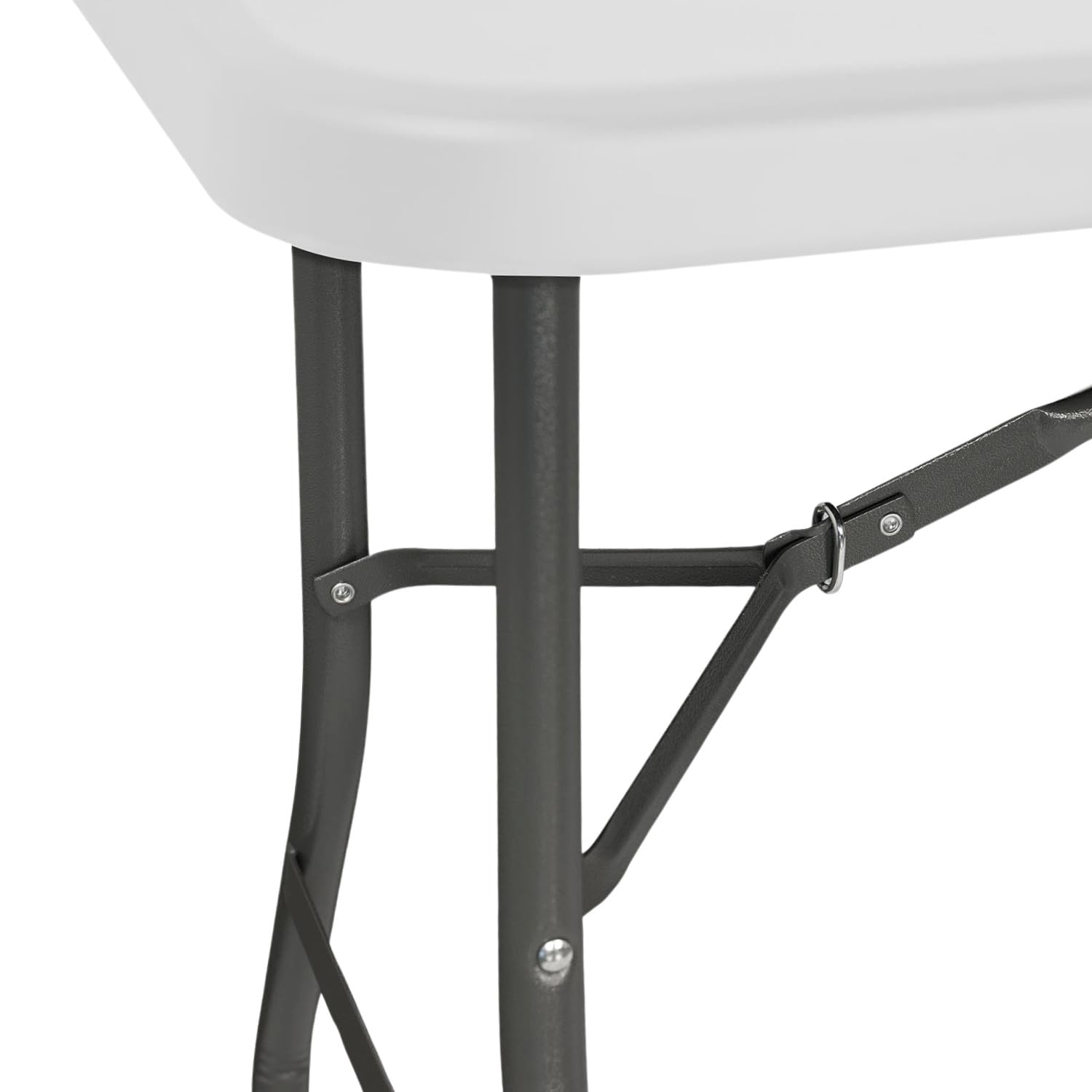 Dayron Mesa de Catering y Camping Plegable Portátil Rectangular 122cm, 150cm, 180cm, 240cm | Multiusos: Camping, Eventos en Espacios Exteriores o Interiores | Resina Blanca y Patas de Acero