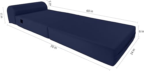 Miniatura 174 de Sofá cama plegable color gris de espuma, 6 pulgadas. Grosor x 32 pulgadas, ancho x 70 pulgadas. Cama de Invitados, cama plegable con espuma de alta