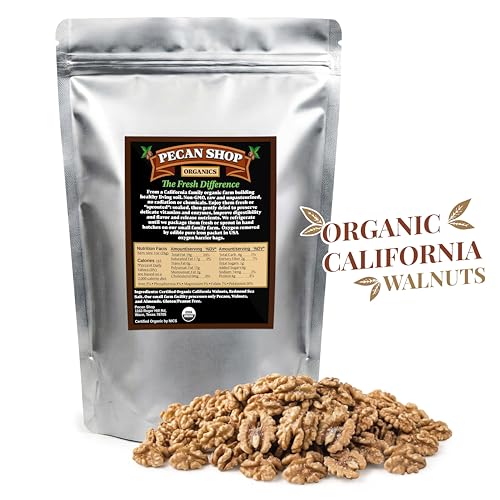 Image of Pecan Shop Organic California Walnuts for Snacking, Family Orchard Grown, Sprouted, Lightly Sea Salted - (2 LB)