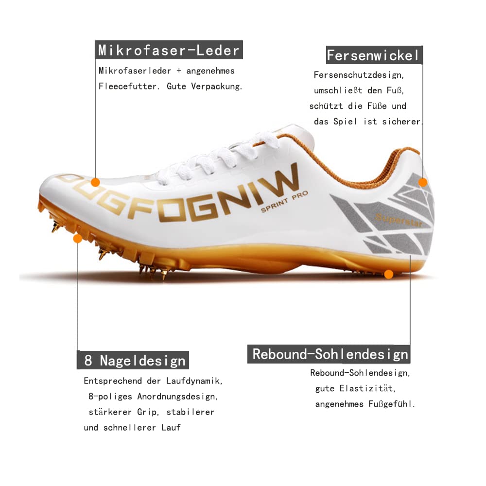 Unisex, Leggere, Spikes - Scarpe da Corsa da Uomo, 8 Chiodi,Antiscivolo, con Punte e Sprint