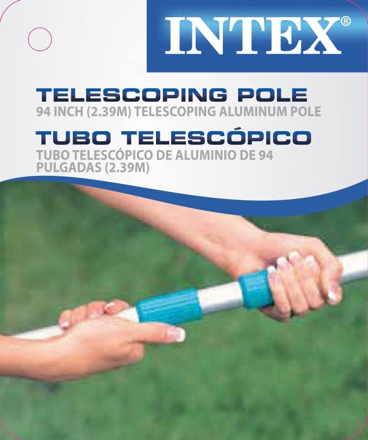 INTEX 29054E 94in Telescoping Aluminum Pole For Above Ground Pool Maintenance