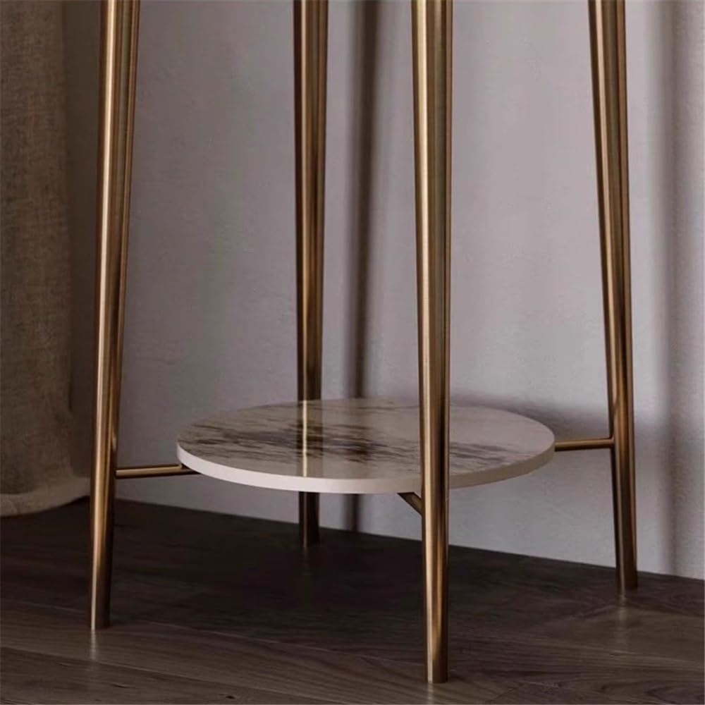 Soporte para bonsáis Estantería Ligera de Lujo con Placa de Roca for Plantas de Interior, de Acero Inoxidable, for Sala de Estar, balcón(Pequeño)