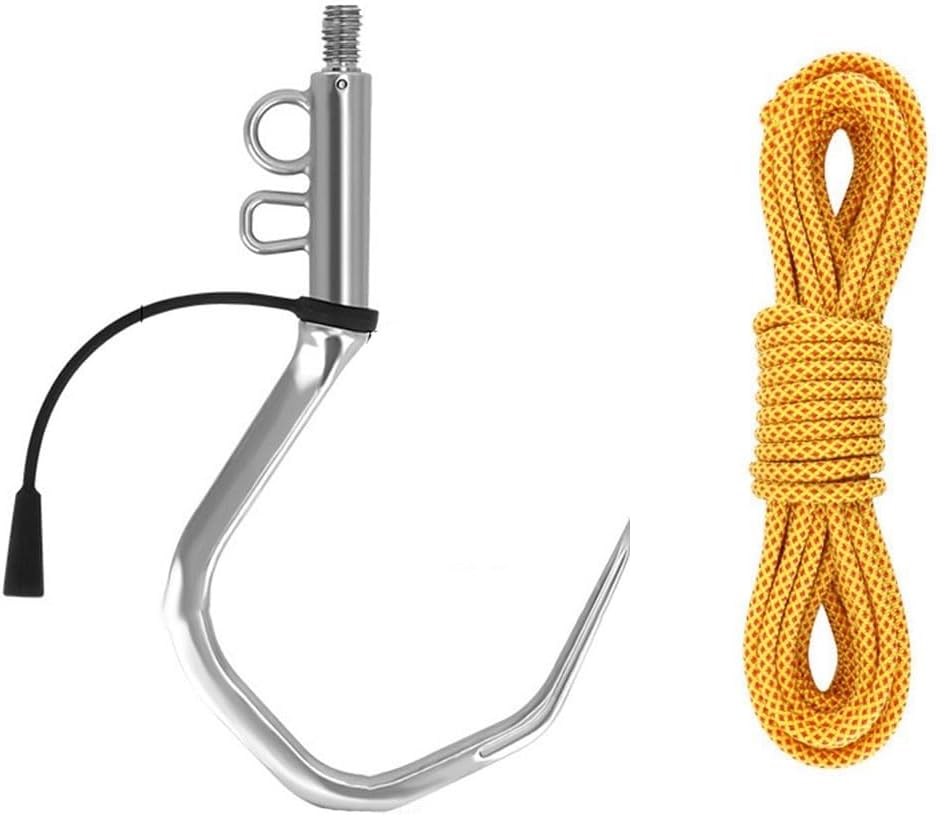 Fishing Landing Hook with Rope, Flying Gaff Hook Made of 304 Stainless Steel, Rust Resistant and Strong Fish Hook for Saltwater and Freshwater Use