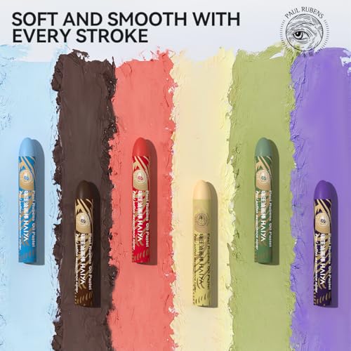 Paul Rubens Pastel, conjunto de 60 cores vibrantes, pastéis de óleo macio, textura cremosa, fácil de