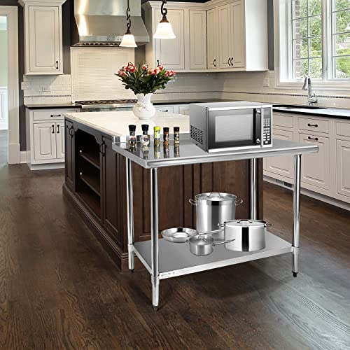 Image of STABLEINK NSF Stainless Steel Work Table 30x24 Inches, Metal Prep Table with Adjustable Undershelf, for Commercial Kitchen, Restaurant, Hotel, Laundry and Garage