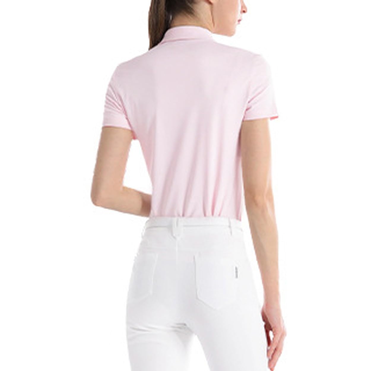 LANGWEI Polo da Golf da Donna Estiva Ad Asciugatura Rapida con Risvolto Sottile A Maniche Corte Maglietta Sportiva Casual