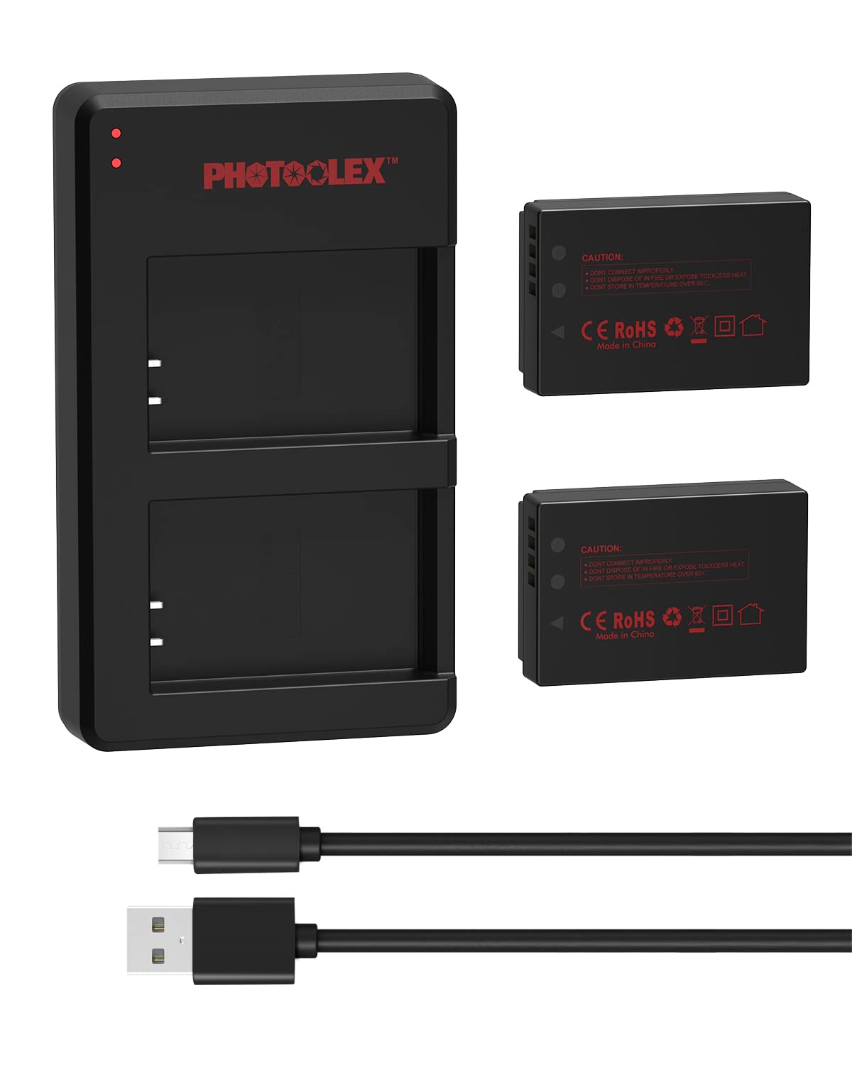 Buy Photoolex Canon 2Pack of LPE12 Batteries and USB Dual Battery
