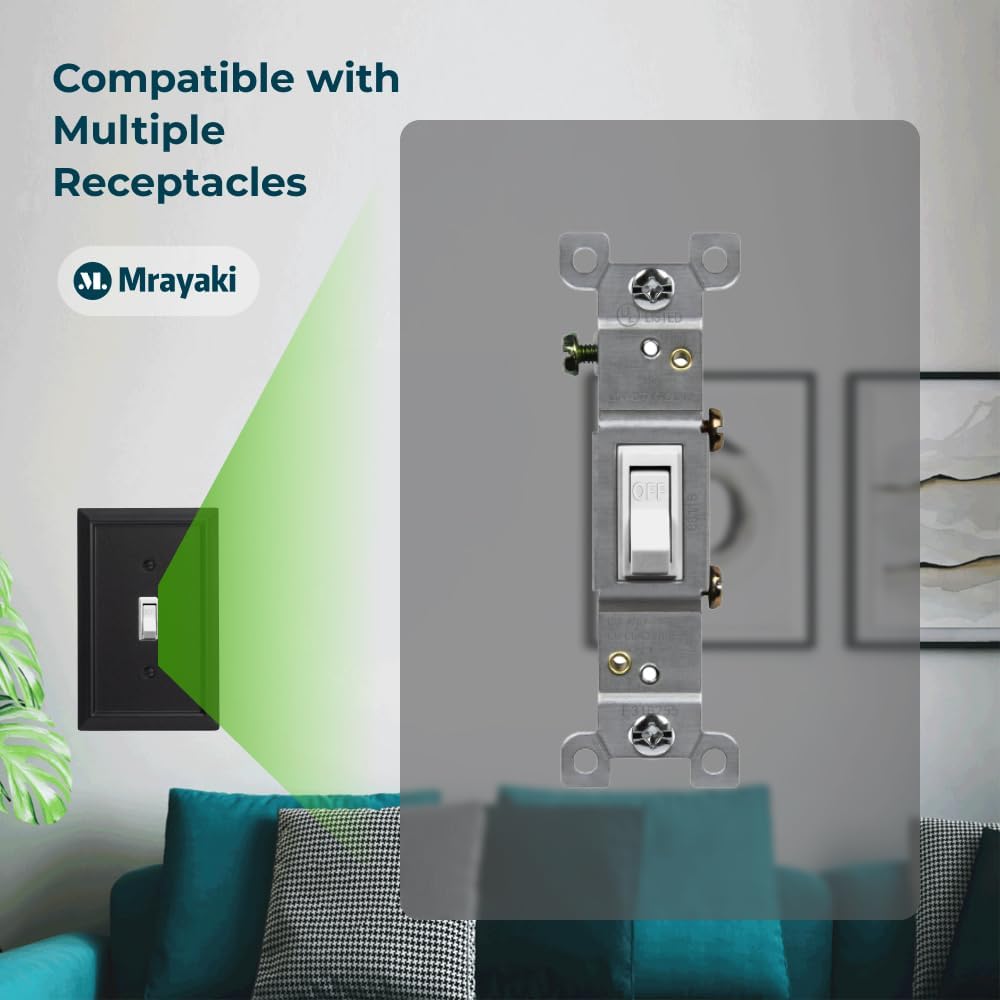 Wall Plates Duplex Outlet Covers, Matte Black Light Switch Cover - Natural Bamboo Fiber Electrical Outlet Cover Plate Variety of Styles: Decorator/Duplex