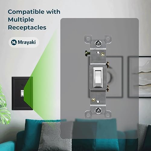 Miniatura 5 de Placa de pared, cubiertas de salida dúplex, cubierta de interruptor de luz negra mate, placa de cubierta de toma de corriente eléctrica de fibra de