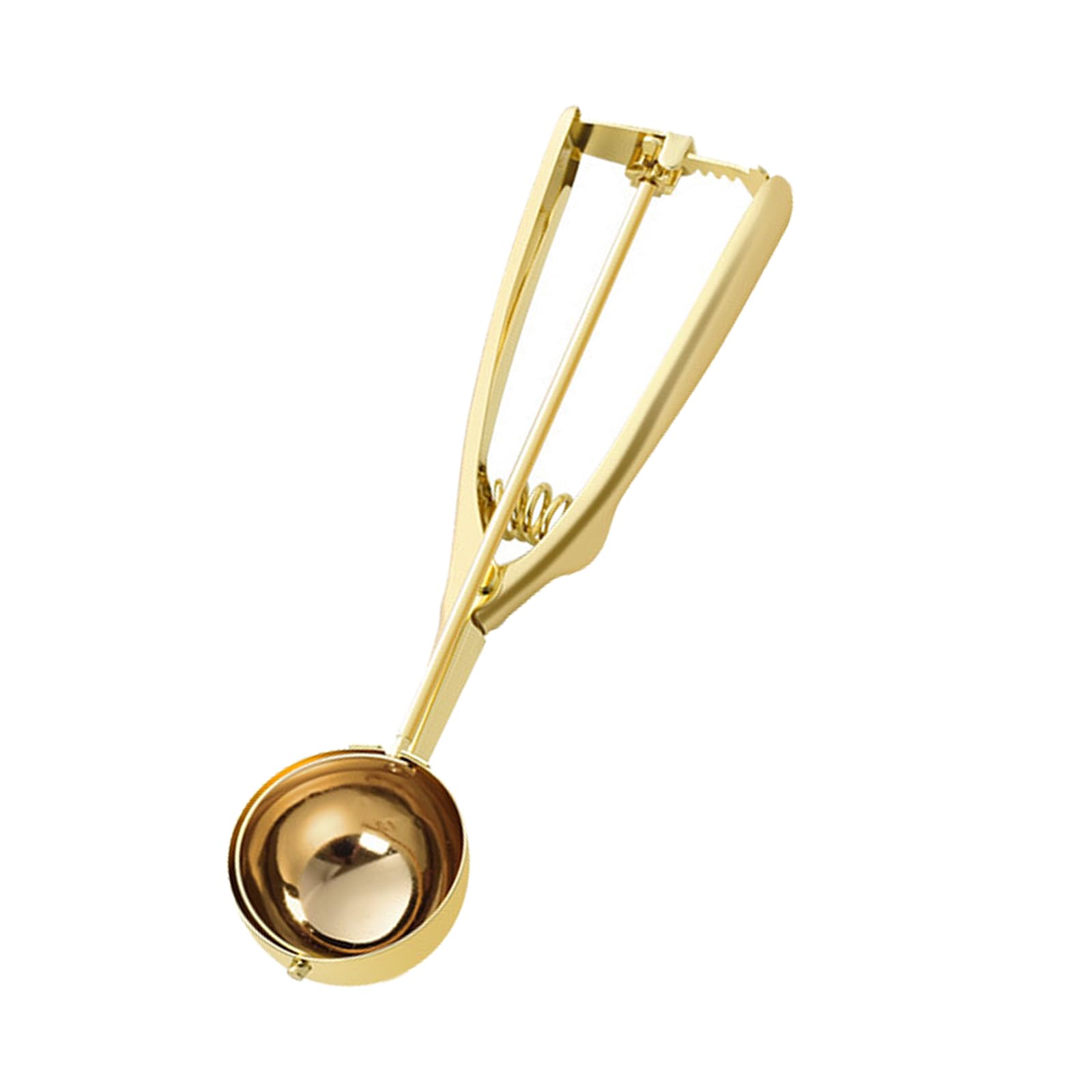 ZYHUI Ice Cream Scoop 304 Stainless Steel Cookie Scoops for Baking Melon Baller with Easy Trigger 3 Sizes (Gold, L)