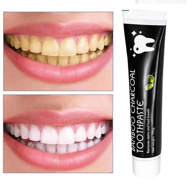 Image of Activated Charcoal Toothpaste ? 105g Black Gel with Bamboo Charcoal for Deep Clean & Plaque Removal ? Ayurvedic, Herbal, Fluoride-Free pack of 1