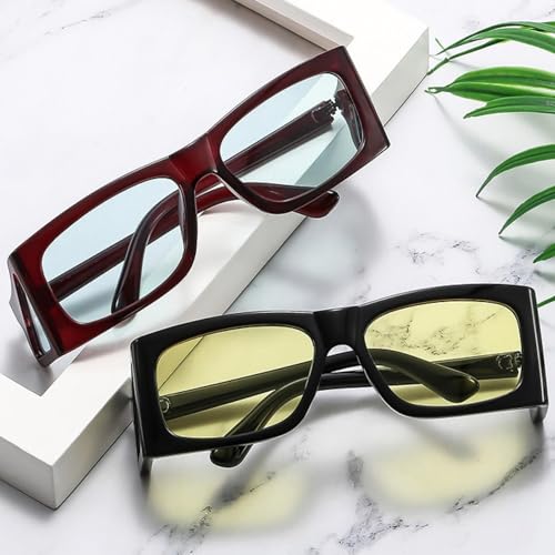 Lunettes de soleil rétro contre les reflets avec style punk multicolore