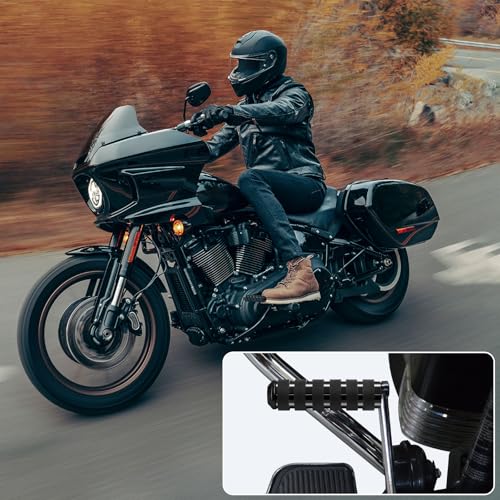 Image of Motorcycle 3.8 inch Shift Peg Extender, Heel Toe Shifter Pegs Front Rear Streamliner Shifter Peg Toe Fit For Harley Touring Street Glide Road King Road Glide Trike Dyna Sportster FL Softail, Black