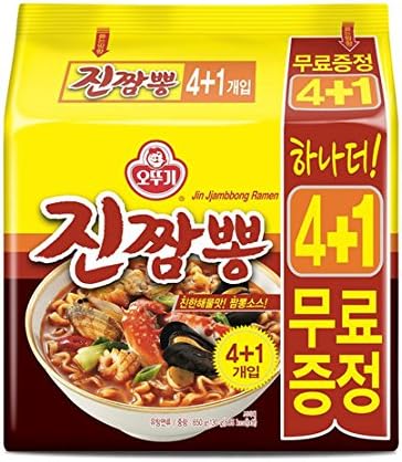 Korea Ottogi Jin Jjambbong Ramen 4+1+gift