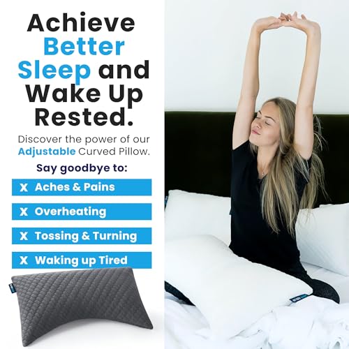 image for Sidney Sleep Adjustable Curved Pillows for Neck and Shoulder Support w